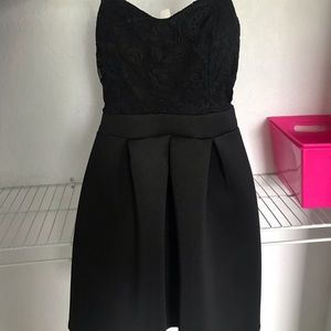 Black lace mini dress